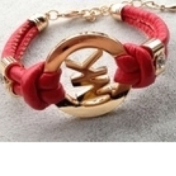 SOLD 🌟Gold Plated MK Logo and Faux Leather