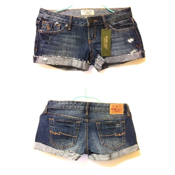 Who.A.U Denim Shorts - Picture 1 of 3