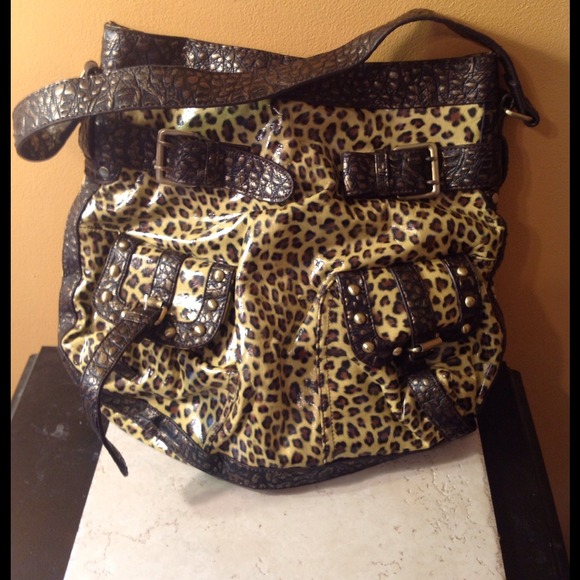 Large leopard print tote