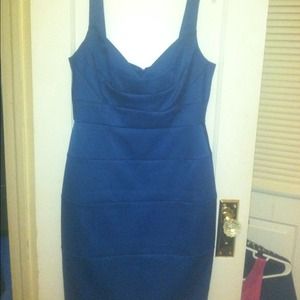 London Times dress blue satin