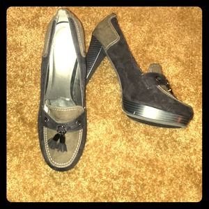 Black and grey suede heels SOLD!!!!!!