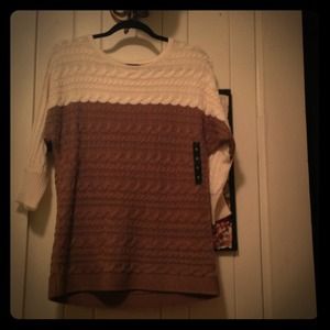 Banana Republic color block cable-knit sweater.