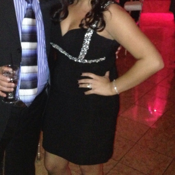 ♦SALE♦Sexy black beaded dress - Picture 3 of 4