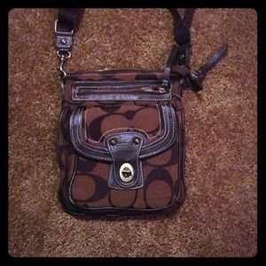 Brown coach shoulder bag