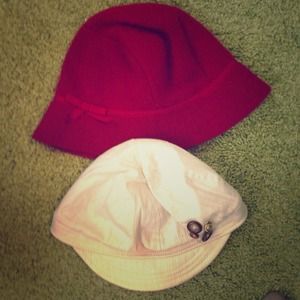 2 hats- red and white