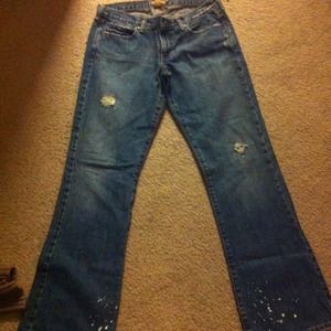 A&f ripped jeans with paint (came like this)