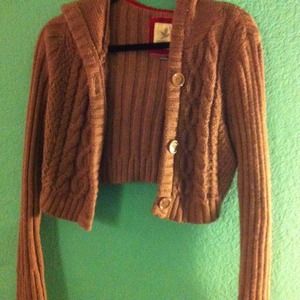 Aerie crop tan sweater