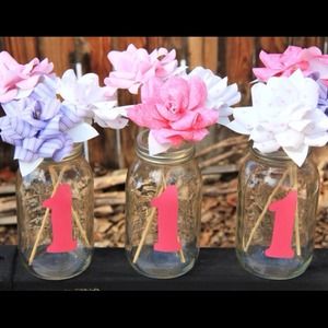 10 mason jars with your choice of painted numbers