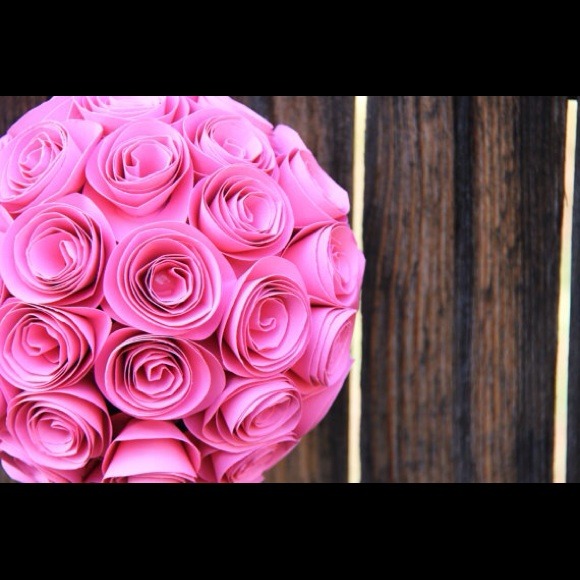 1 pink or your color choice paper rose pomander
