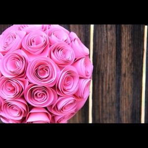 1 pink or your color choice paper rose pomander