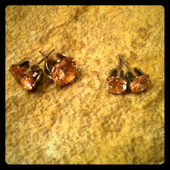 Pink stud earrings
