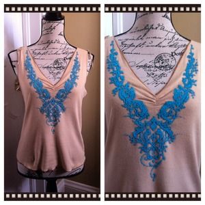 🔆Turqouise Beaded Shirt🔆