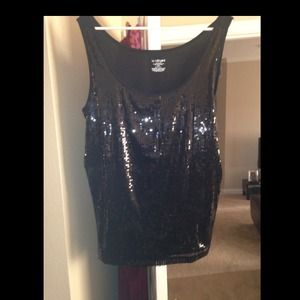 Black sequined top