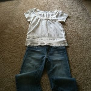 Traded American eagle cream color blouse