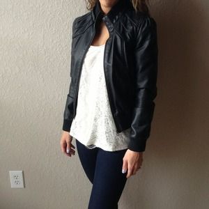 SOLD!! Faux leather bomber jacket
