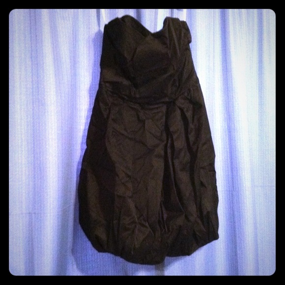 Black bubble hem dress
