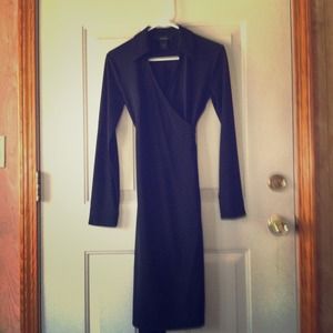 Express timeless black wrap dress.