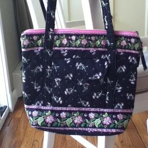 Floral printed handbag & Sweet peas plaque