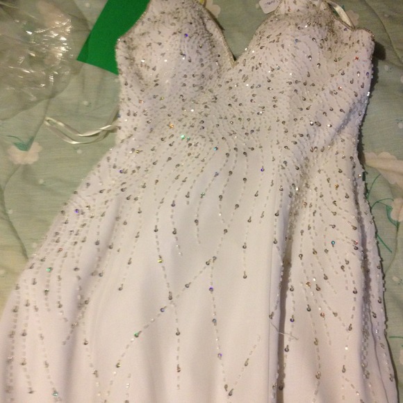 White w/shimmering studs. Never wore this.