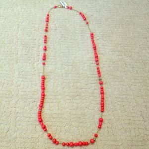 BNWT J Crew Coral and 'diamond' necklace
