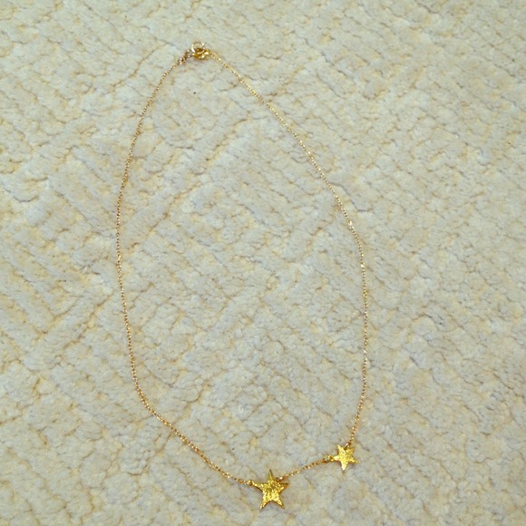 Double star gold necklace