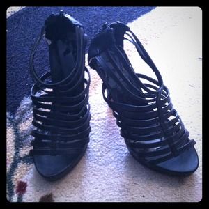 Cute black strappy heels