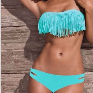 Turquoise Fringe Bikini