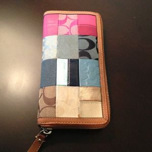 Authentic Coach patchwork zip wallet