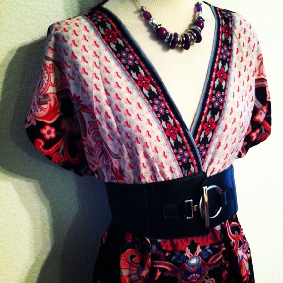 *NWT* Sz XL Flowy Red // Pink Dress - Picture 3 of 4