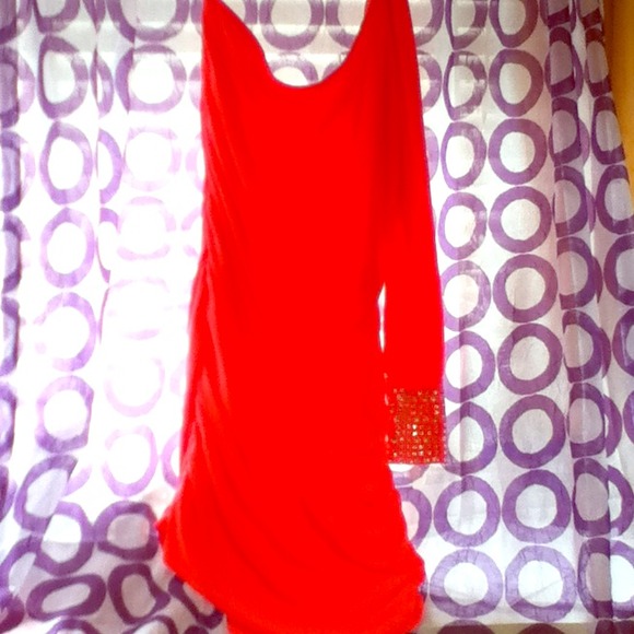 One sleeve neon party dress