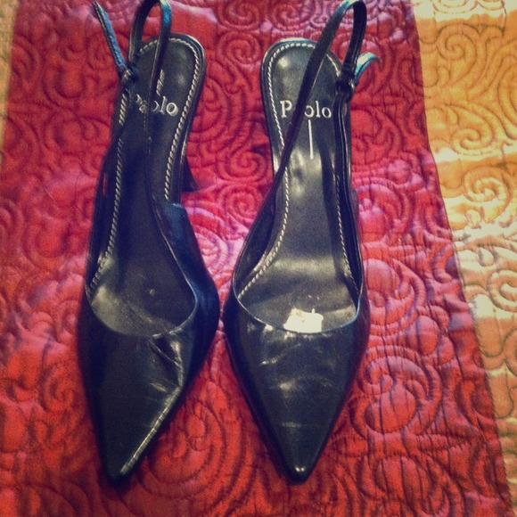 Ladies all leather sling back shoes