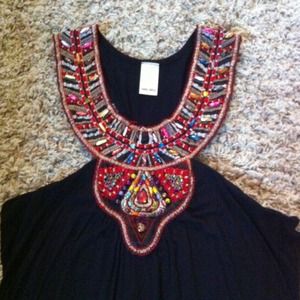 Black dress with jewel embellishments