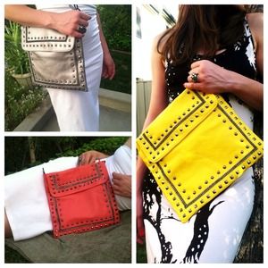 Studded Square Crossbody Shoulder Bag