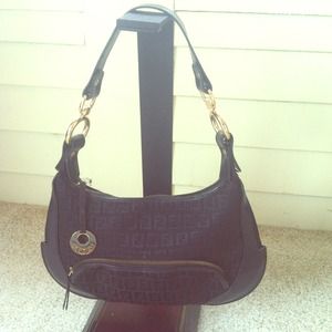 Fendi Monogram Black Hobo Handbag