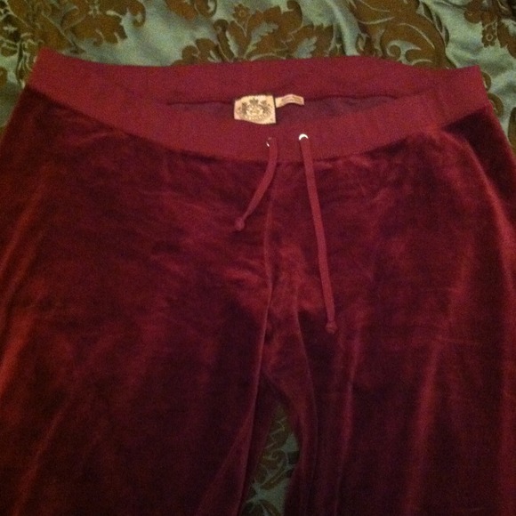 NWOT Juicy Couture Velour Pants Maroon XL