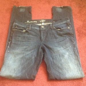 💥🔥💥 Loft Distressed Skinny Dark Blue Denim Jean
