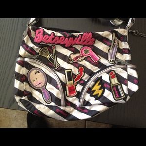 White Betsey Johnson Make-Up Hair Style bag