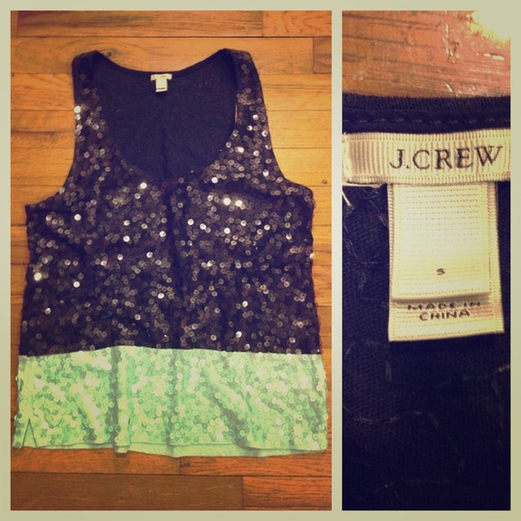 J. Crew Tops - J.Crew sequined color block tank top