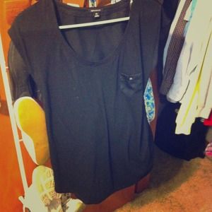 Black short sleeve top