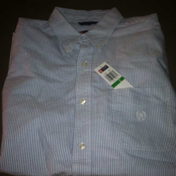 NWT Size Large CHAPS MEN's Button down 100% cotton