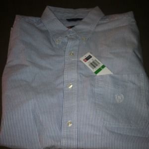 NWT Size Large CHAPS MEN's Button down 100% cotton
