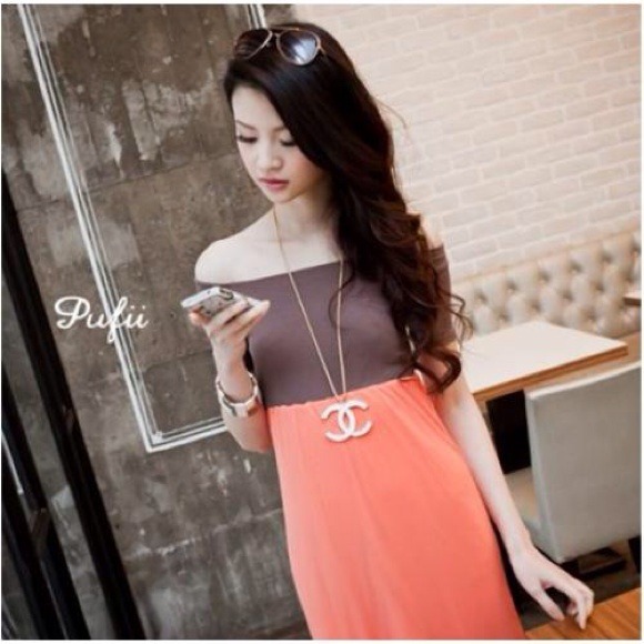 Brown orange maxi brand new