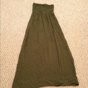 Green Tube Maxi Long Dress