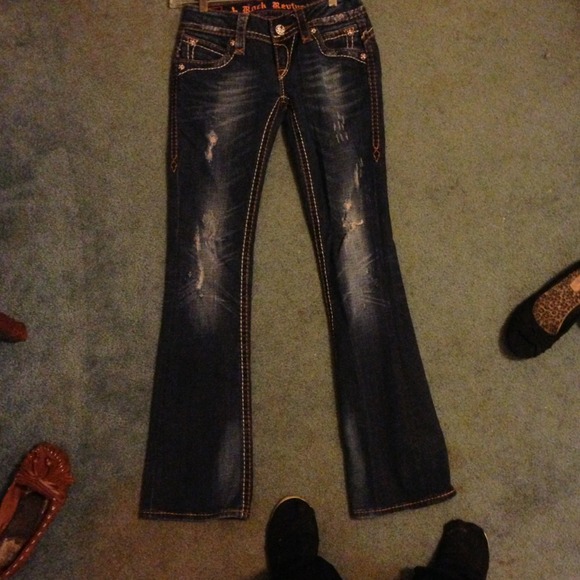 *RESERVED*Size 25 rock revival dark wash jeans