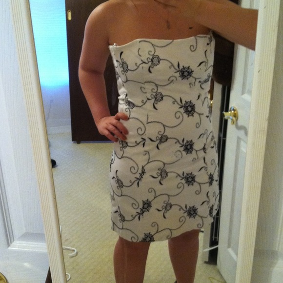 White house + black market strapless dress