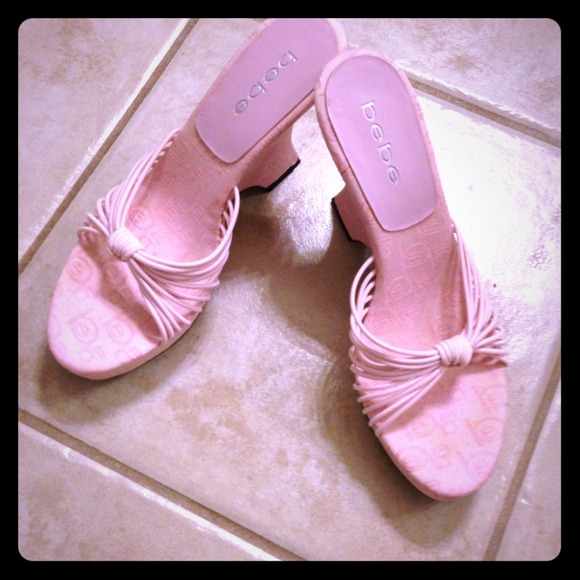 Pink Bebe 6.5 wedge heels 💋
