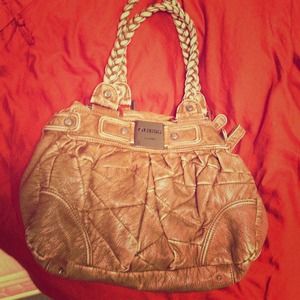 Tan guess purse with Beautiful braided straps