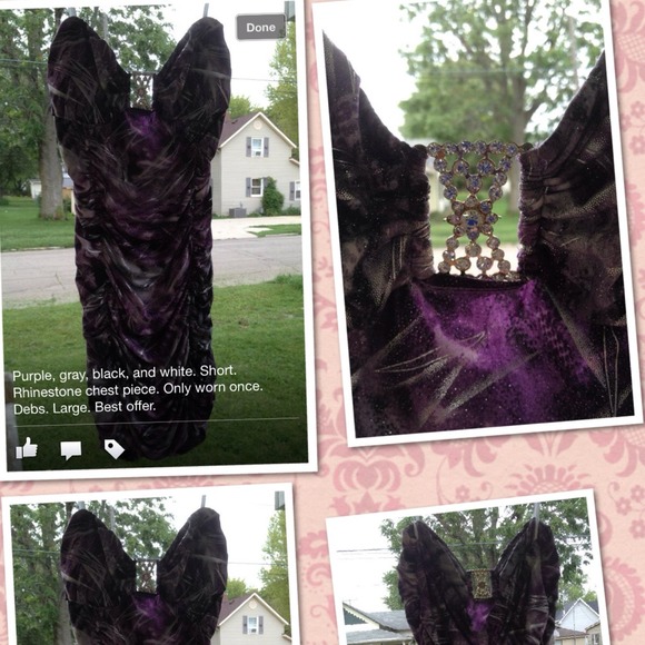 Purple & black party dress