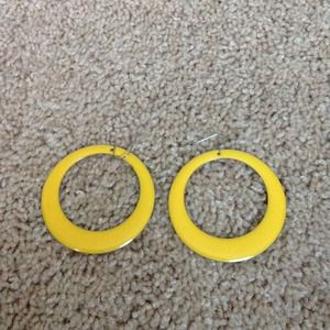 Yellow Hoops Earrings
