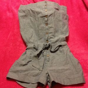 Light colored denim romper